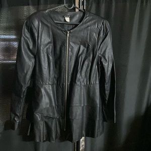 Vegan leather dress coat